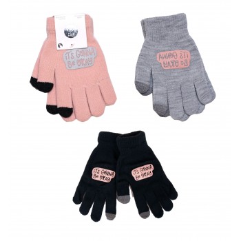 Cimdiņi 5P sensora ekrāniem RED-0108 GIRL 14 cm