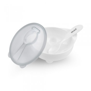 Bļoda ar karoti AKUKU A0424 white-izpārdošana Bļoda ar karoti AKUKU A0424 white-izpārdošana
