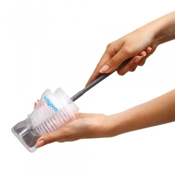 Birste ar šammmi pudelei +mini-birstīte knupim BabyOno 720/02 pink Birste ar šammmi pudelei +mini-birstīte knupim BabyOno 720/02 pink