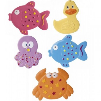 Mini-paklājiņi vannai COLOURFUL OCEAN 5 gab. Canpol 80/003 Mini-paklājiņi vannai COLOURFUL OCEAN 5 gab. Canpol 80/003