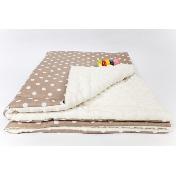 Sedziņa divpusēja MINKY Dots beige-ecri 75х100 cm Sedziņa divpusēja MINKY Dots beige-ecri 75х100 cm