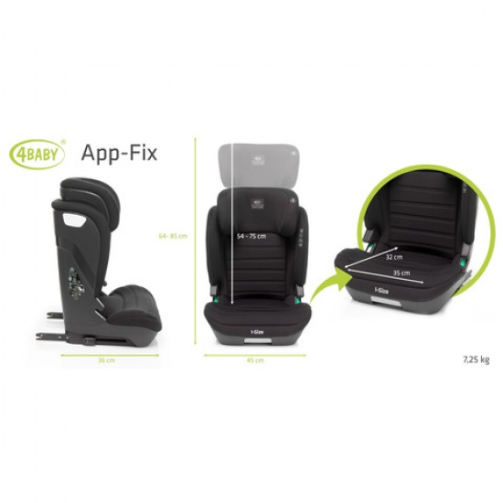 Autosēdeklis APP-FIX black I-size (100-150 cm) [A]