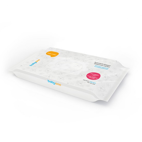 Aromatizēti maisiņi autiņbiksītēm (100 gab.) BabyOno 1052 Aromatizēti maisiņi autiņbiksītēm (100 gab.) BabyOno 1052