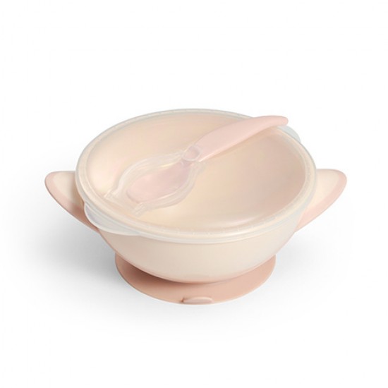 Bļoda ar piesūcekni un karoti BabyPno 1063/06 cream Bļoda ar piesūcekni un karoti BabyPno 1063/06 cream