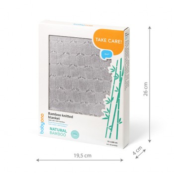 Adīta bambusa sedziņa 75x100 cm BabyOno1479/02 Adīta bambusa sedziņa 75x100 cm BabyOno1479/02