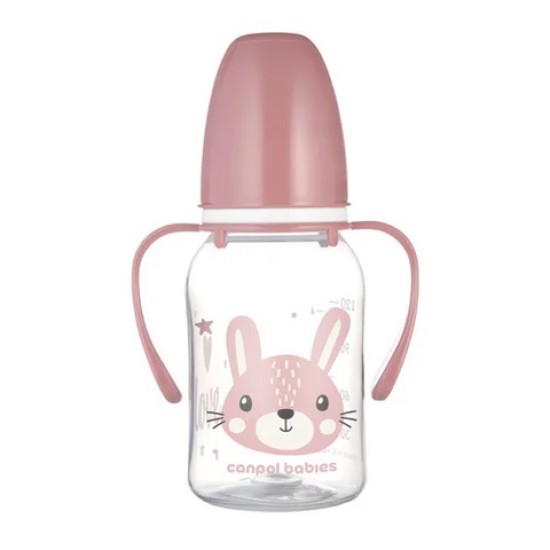Pudele ar rokturiem CUTE ANIMALS 120 ml 11/823 pink Pudele ar rokturiem CUTE ANIMALS 120 ml 11/823 pink
