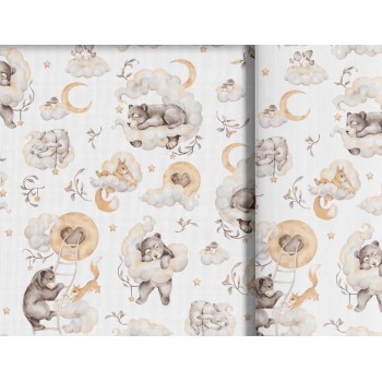 Autiņš marles ANIMALS in the CLOUDS 70x80 cm