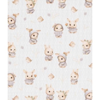 Autiņš marles BUNNIES&BIRDS 70x80 cm