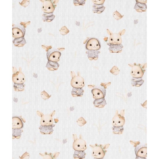 Autiņš marles BUNNIES&BIRDS 70x80 cm Autiņš marles BUNNIES&BIRDS 70x80 cm