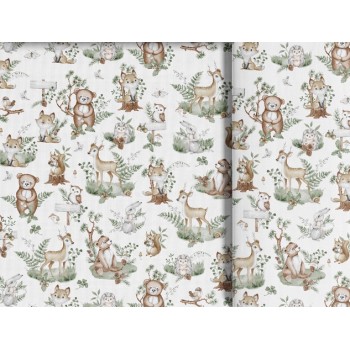 Autiņš marles FOREST ANIMALS 70x80 cm