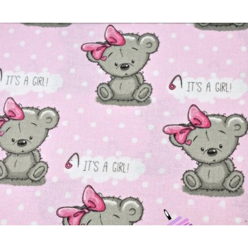 Autiņš flaneļa ar vaskadrānu IT'S A GIRL 50x70 cm (1098) Autiņš flaneļa ar vaskadrānu IT'S A GIRL 50x70 cm (1098)