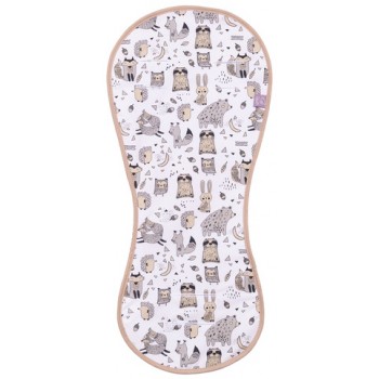 Pretsviedrēšanas 3D ieliktnis autokrēslam BEIGE ANIMALS (1590)