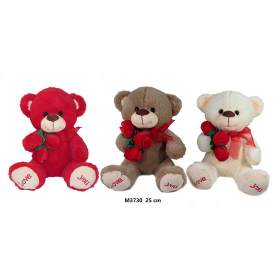 Lācis ar ziedu LOVE YOU 25 cm M3730 Lācis ar ziedu LOVE YOU 25 cm M3730