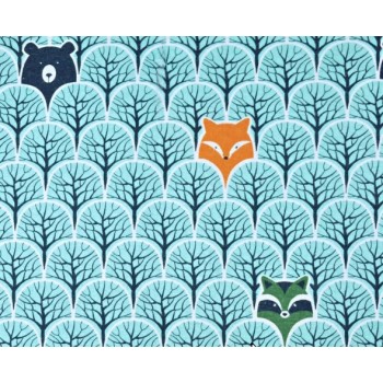Autiņš flaneļa FOREST turkus 70x80 cm (1265) Autiņš flaneļa FOREST turkus 70x80 cm (1265)