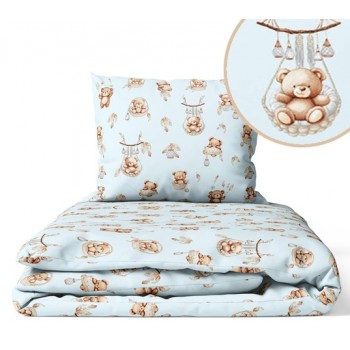 G/v komplekts TEDDY in BASKET blue K-2P135 (sega,spilvens) [A]