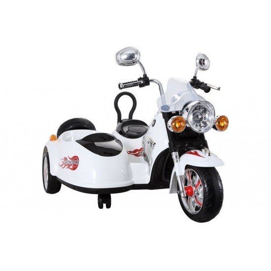 Elektromotocikls ar blakusvāģi SX138 white (6446) Akcija Elektromotocikls ar blakusvāģi SX138 white (6446) Akcija