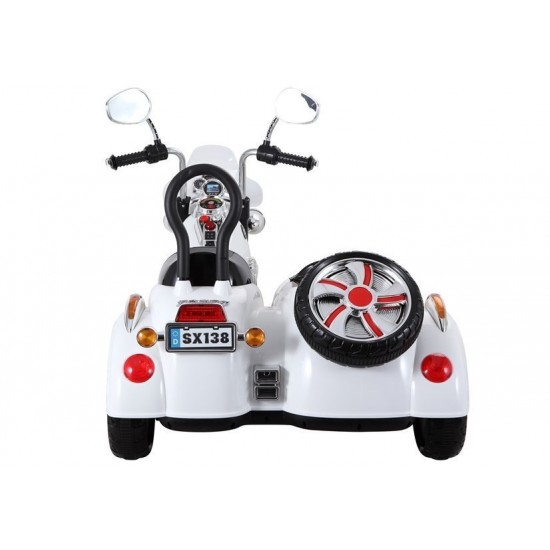 Elektromotocikls ar blakusvāģi SX138 white (6446) Akcija Elektromotocikls ar blakusvāģi SX138 white (6446) Akcija