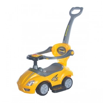 Stumjamā mašīna "3in1" MEGA CAR yellow BabyMix 45840 [A]