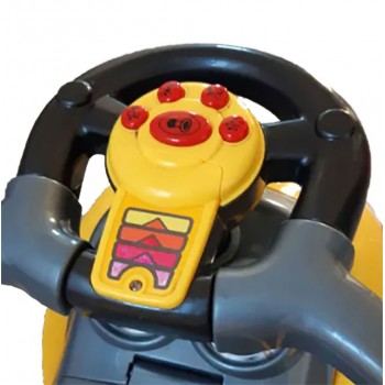 Stumjamā mašīna "3in1" MEGA CAR yellow BabyMix 45840 [A]