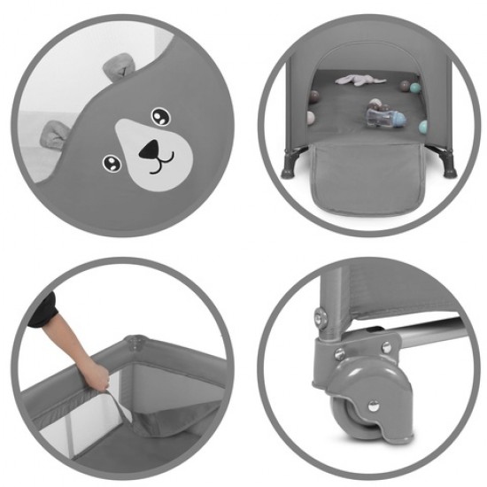 Saliekamā gulta BLISSY DUO grey (divstāvu) [A]