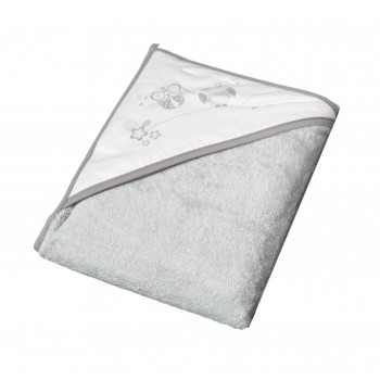 Dvielis ar kapuci OWLS grey 80x80 cm [A]