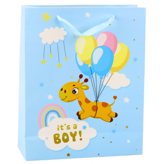 Dāvanu maisiņš IT'S A BOY GIRAFFE 32x26x10 cm 39938 Dāvanu maisiņš IT'S A BOY GIRAFFE 32x26x10 cm 39938