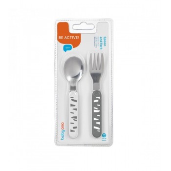 Karote un dakšiņa tērauda BabyOno 1065/01 grey