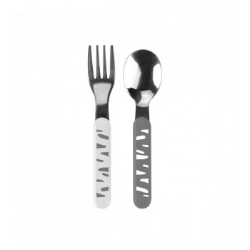 Karote un dakšiņa tērauda BabyOno 1065/01 grey