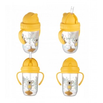 Krūze ar salmiņu un svērteni EXOTIC Canpol 56/606 yellow [A]