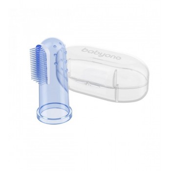 Zobu birstīte-uzpirkstenis BabyOno 723/02 blue Zobu birstīte-uzpirkstenis BabyOno 723/02 blue