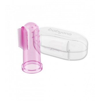 Zobu birstīte-uzpirkstenis BabyOno 723/03 pink Zobu birstīte-uzpirkstenis BabyOno 723/03 pink