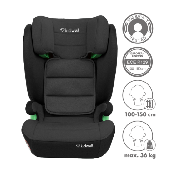 Autosēdeklis WESTON grey/black I-SIZE 100-150 cm Kidwell [Akcija]