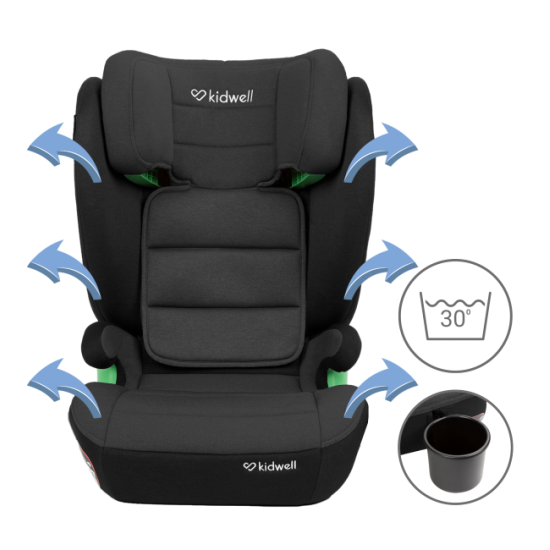 Autosēdeklis WESTON grey/black I-SIZE 100-150 cm Kidwell [Akcija]