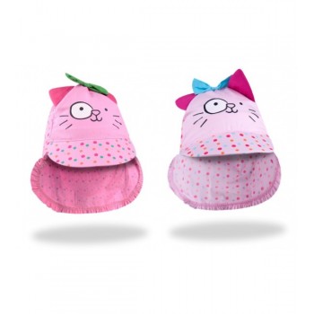 Cepure ar kakla daļu PINK CAT 40-42 cm CLE-097-izpārdošana Cepure ar kakla daļu PINK CAT 40-42 cm CLE-097-izpārdošana
