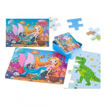 Koka puzle bundžiņā MERMAID/DINO KIK-5364/1-izpārdošana