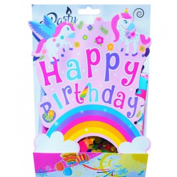Dekors "Happy Birthday-UNICORN" KIK-5826-izpārdošana