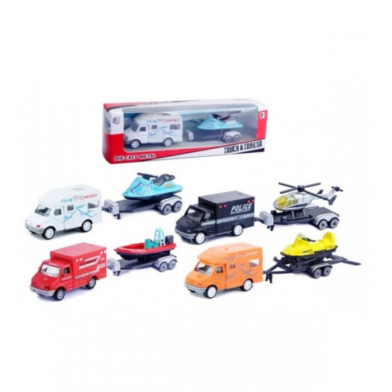 Automašīna 24 cm ar piekabi Q7007