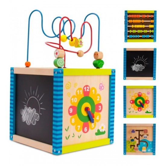 Attīstošais koka kubs-šķirotājs XL SunBaby E01.072.0.1 [Akcija]