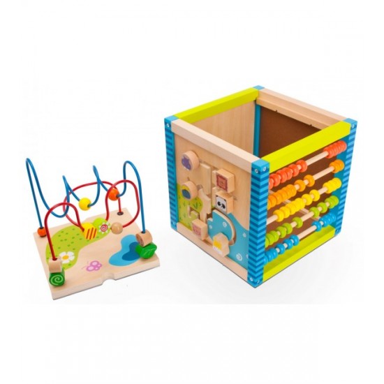 Attīstošais koka kubs-šķirotājs XL SunBaby E01.072.0.1 [Akcija]