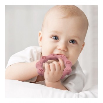 Zobu graužamais elastīgs RING BabyOno 825/02 pink Zobu graužamais elastīgs RING BabyOno 825/02 pink