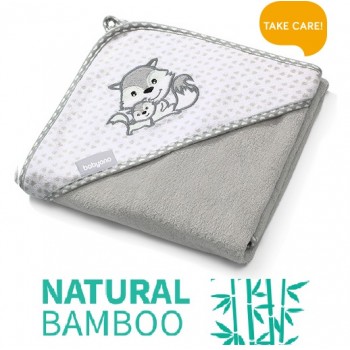 Bambusa dvielis ar kapuci 100x100 cm BabyOno 346/03 grey Bambusa dvielis ar kapuci 100x100 cm BabyOno 346/03 grey